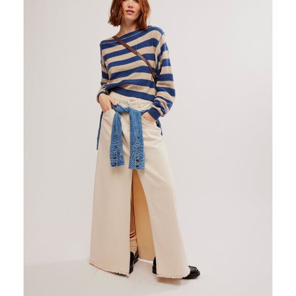 FREE PEOPLE Into The Blue Pullover / Blue Combo - Picture 4 of 9